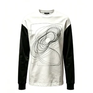 Silk screen print long sleeve T-shirt