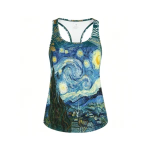 DTG printed racerback Yoga tank top