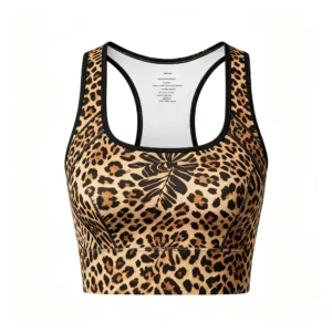 High stretch Yoga crop top with black trim