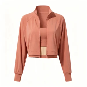 Cropped zip up Yoga jacket